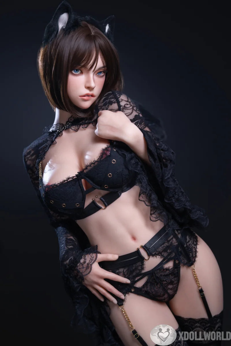 158cm (5.18ft) D-Cup Lip Biting Full Silicone Sex Doll Ada, ROS Head T05