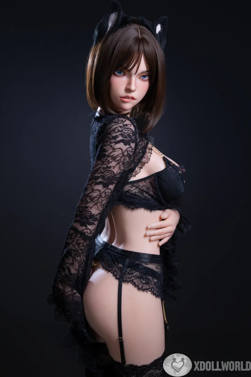 158cm (5.18ft) D-Cup Lip Biting Full Silicone Sex Doll Ada, ROS Head T05