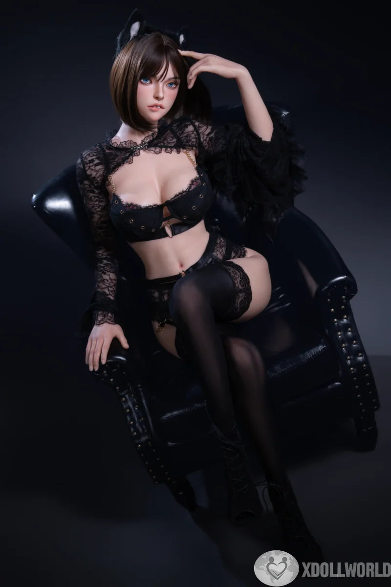 158cm (5.18ft) D-Cup Lip Biting Full Silicone Sex Doll Ada, ROS Head T05