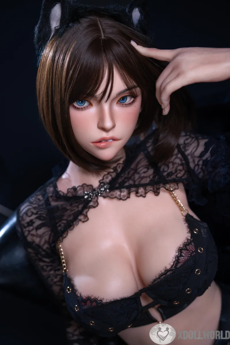 158cm (5.18ft) D-Cup Lip Biting Full Silicone Sex Doll Ada, ROS Head T05
